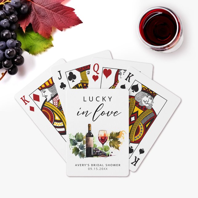 Jeu De Cartes Chic Lucky In Love Aquarelle de Vignoble  (Créateur téléchargé)
