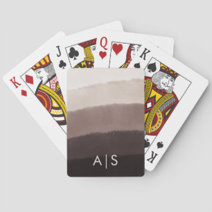 Jeu De Cartes Chic Monogrammé Aquarelle Davy Gray Ombre Playin