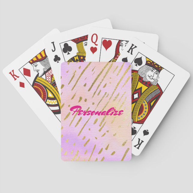 Jeu De Cartes Chic rose et or glam (dos)