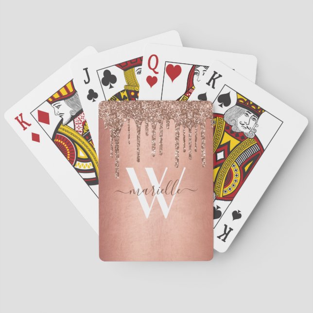 Jeu De Cartes Chic Rose Gold Parties scintillant Drives Sparkle  (dos)