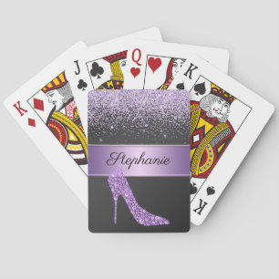 Jeu De Cartes Chic violet Parties scintillant diamant haute talo