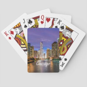 Jeu De Cartes Chicago Illinois City La Nuit