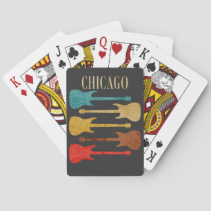 Jeu De Cartes Chicago Vintage Guitars Concert Festival Souvenir