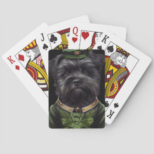 Jeu De Cartes Chien Affenpinscher en Robe de la Saint Patrick
