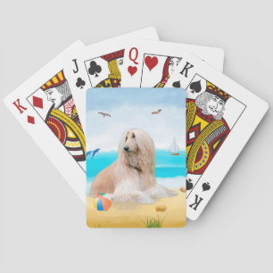 Jeu De Cartes Chien Afghan Hound sur la Plage