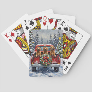 Jeu De Cartes Chien Afghan Noël Camion Rouge Fêtes