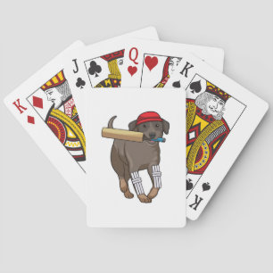 Jeu De Cartes Chien au cricket avec batte de cricket