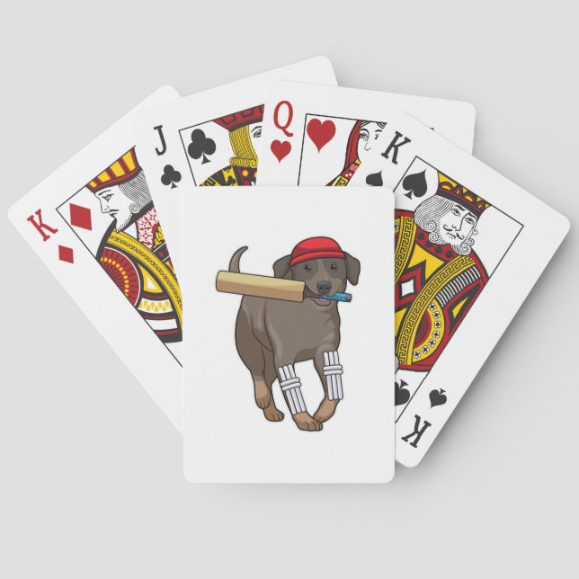 Jeu De Cartes Chien au cricket avec batte de cricket (dos)