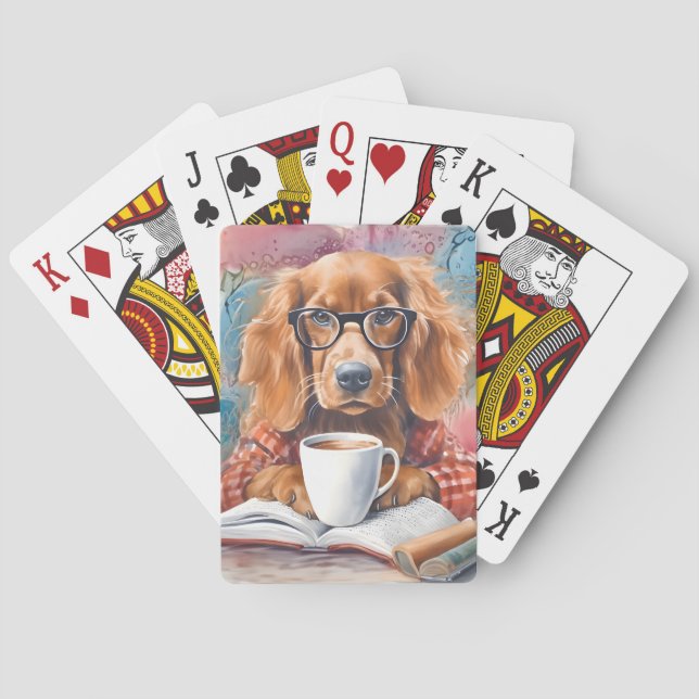 Jeu De Cartes Chien avec une coupe de chocolat chaud (dos)