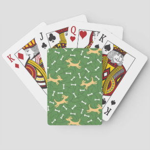 Jeu De Cartes chien chanceux avec os arrière - plan