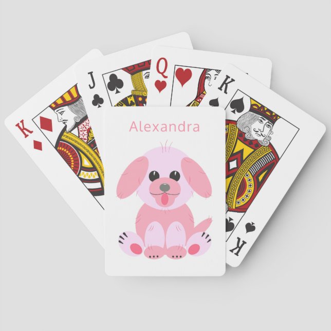 Jeu De Cartes Chien Chien Coquelicot Caricature Rosé Noir Person (dos)