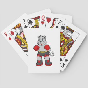 Jeu De Cartes Chien comme boîte avec gants de boxe