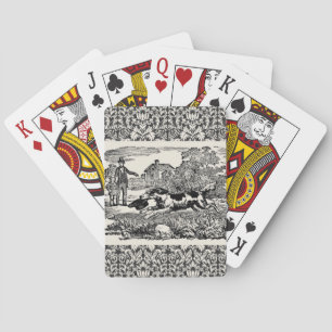 Jeu De Cartes Chien courant art animal antique illustration vict