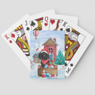 Jeu De Cartes Chien de caniche dans la neige Maison de chien de 