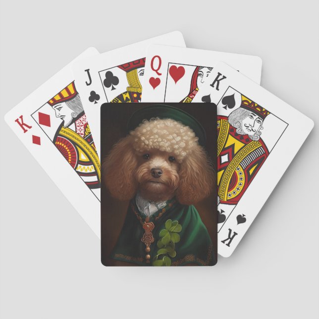 Jeu De Cartes Chien de caniche en tenue de jour St. Patrick (dos)