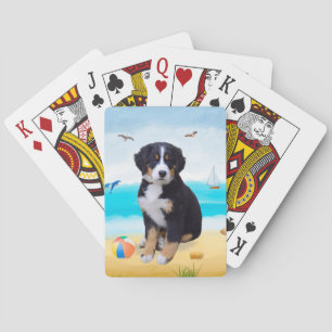 Jeu De Cartes Chien de montagne bernois sur la plage