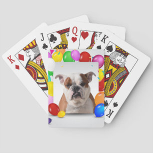 Jeu De Cartes Chien de taureau avec des ballons colorés Thème d'