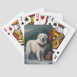 Jeu De Cartes Chien des grandes Pyrénées à Noël de neige