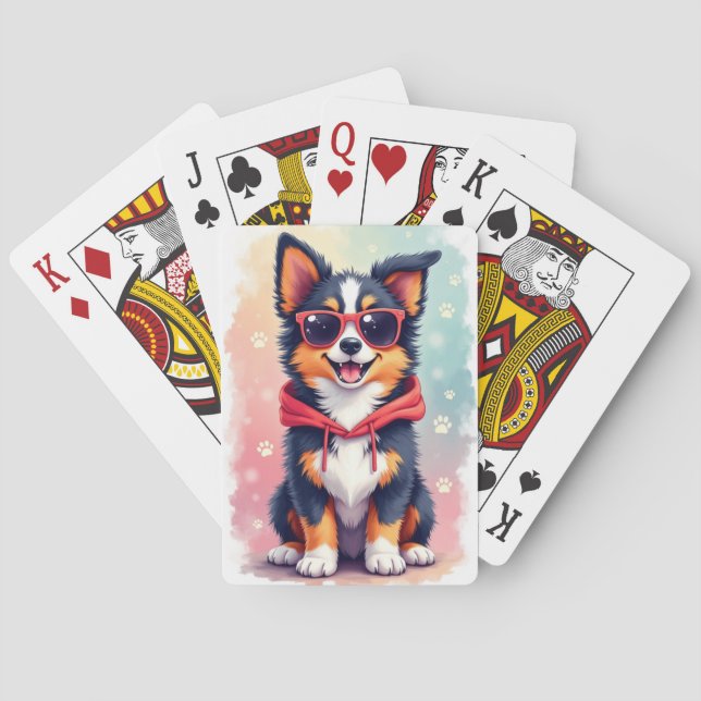 Jeu De Cartes Chien drôle Kawaii Berger Australien (dos)
