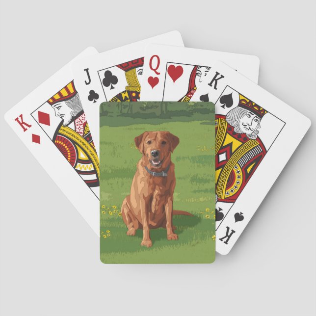 Jeu De Cartes Chien du Labrador jaune rouge renard (dos)