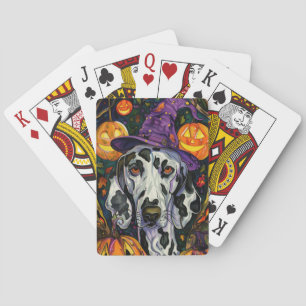 Jeu De Cartes Chien éffrayant Dalmatien Halloween sorcière et Ci