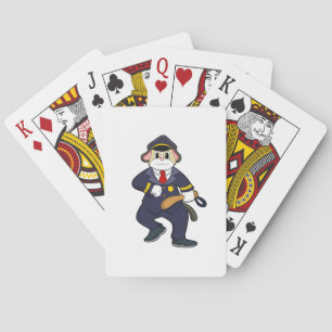 Jeu De Cartes Chien en policier avec uniforme de police