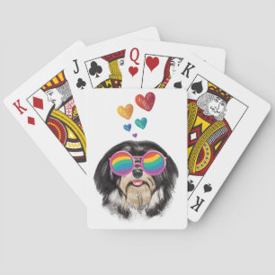 Jeu De Cartes Chien Havanais avec les coeurs Saint Valentin Jeu 