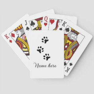 Jeu De Cartes Chien patte noir animal ajouter nom texte animal p