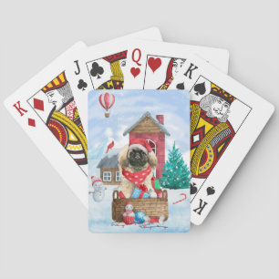 Jeu De Cartes Chien Pekingese dans la neige Maison de Chien de N
