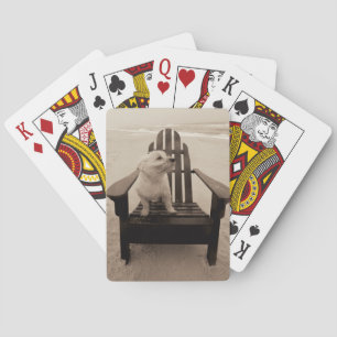 Jeu De Cartes Chien Profitant de la plage