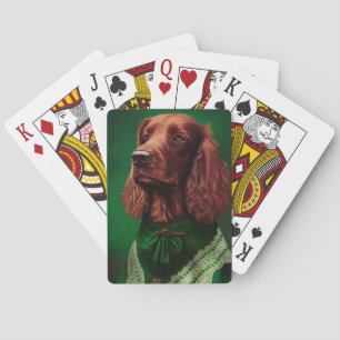Jeu De Cartes Chien rouge irlandais en robe de fête de St. Patri