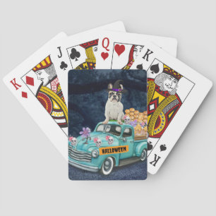 Jeu De Cartes Chien-taureau français Halloween Camion Effrayant