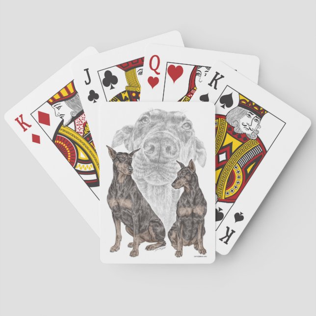 Jeu De Cartes Chiens noirs Doberman (dos)