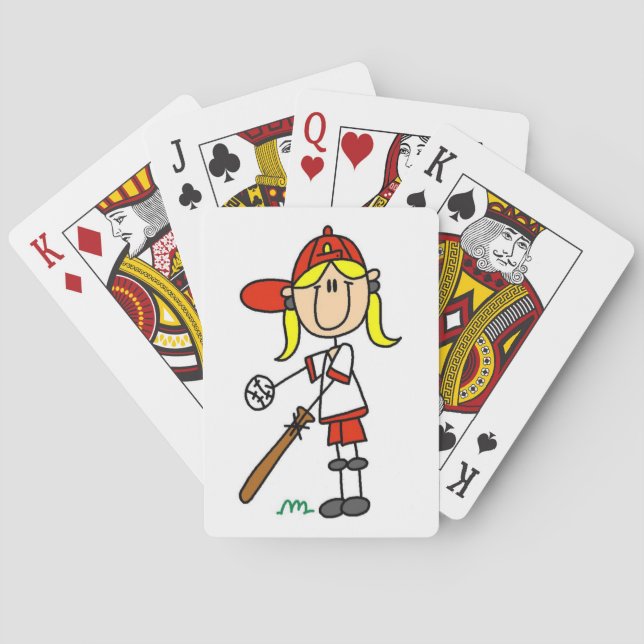 Jeu De Cartes Chiffre base-ball de bâton de fille à la batte (dos)