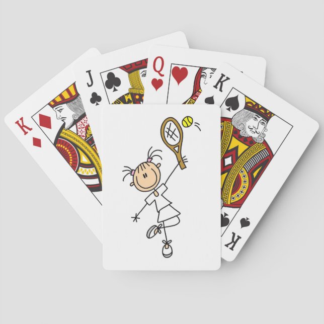 Jeu De Cartes Chiffre femelle joueur de bâton de tennis (dos)