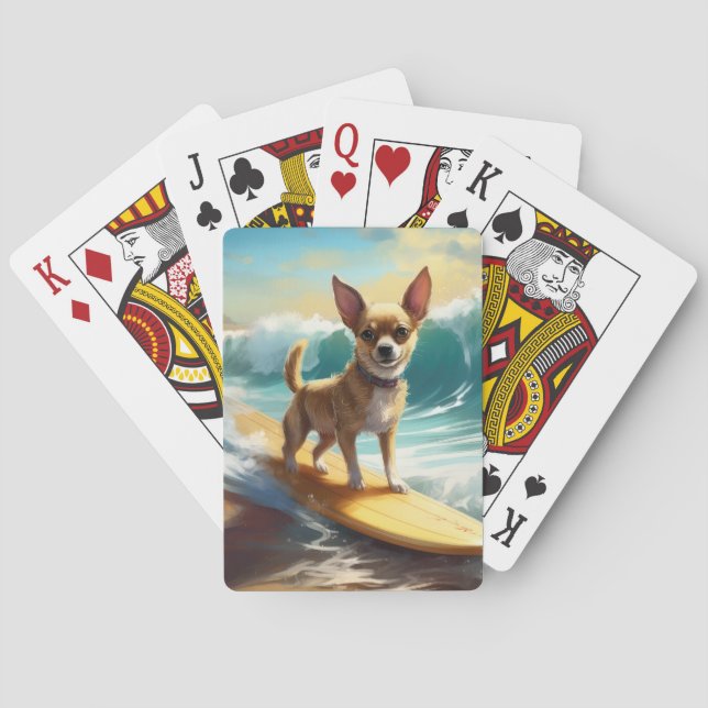 Jeu De Cartes Chihuahua Beach Surf Peinture (dos)