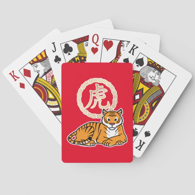 Jeu De Cartes Chinois lunaire Nouvel An Tiger zodiac chanceux (dos)