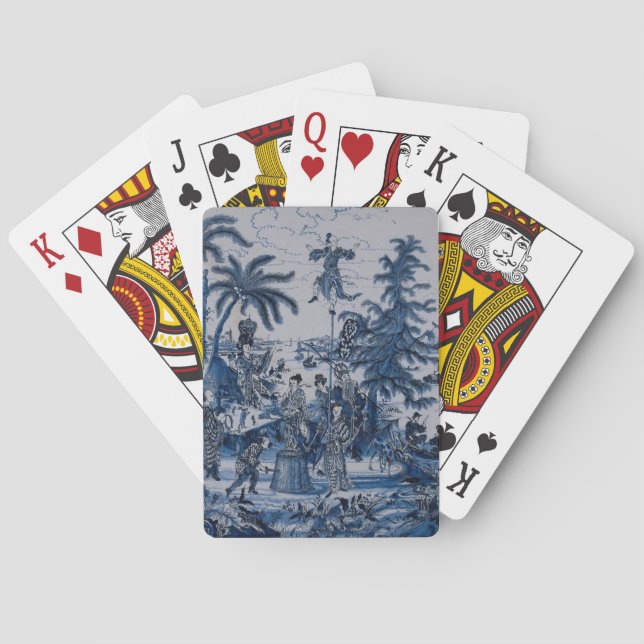 Jeu De Cartes Chinoiserie Dutch Delft Carrelage bleu et blanc (dos)