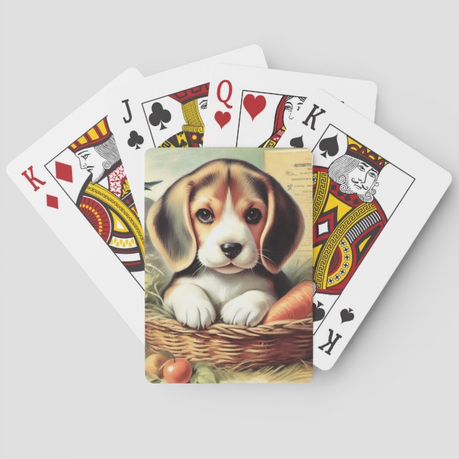 Jeu De Cartes Chiot Beagle vintage (dos)