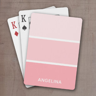 Jeu De Cartes Chips de peinture rose pâle avec nom personnalisé