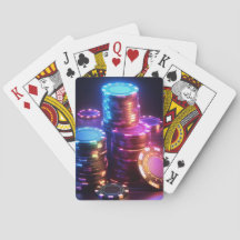 Chips de poker empilés Jouer des cartes