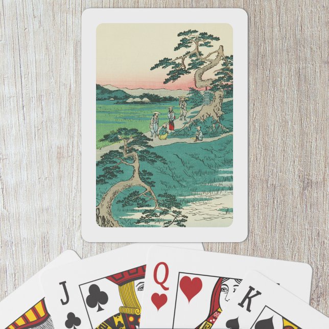 Jeu De Cartes Chiryuu, Japon : Impression de blocs de bois Vinta (Chiryuu, Japan Playing Cards- Table View)