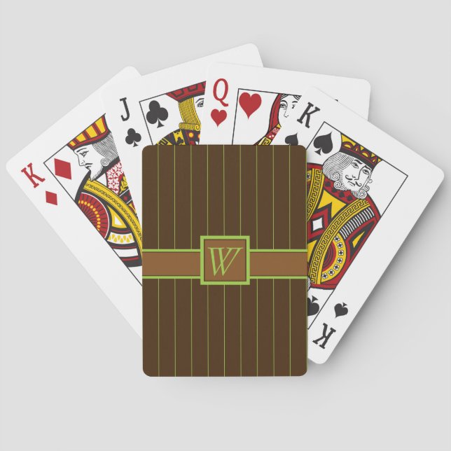 Jeu De Cartes Chocolat avec des rayures de citron vert Jouer des (dos)
