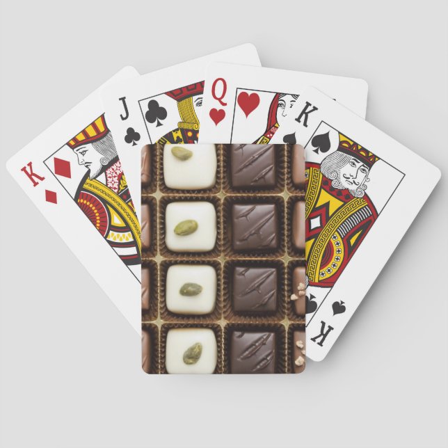 Jeu De Cartes Chocolat de luxe fait main dans une boîte (dos)