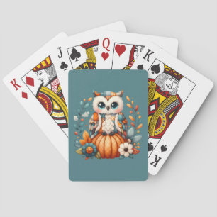 Jeu De Cartes Chouette à écaille sur Citrouille — Chouette à cot