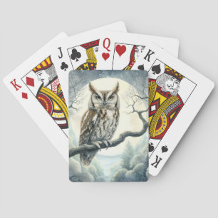 Jeu De Cartes Chouette de crayon d'aquarelle