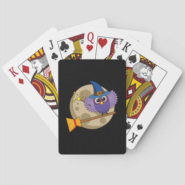 Jeu De Cartes Chouette de l'Assistant de dessin animé volant sur (dos)