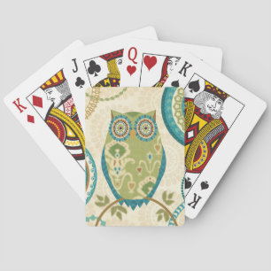 Jeu De Cartes Chouette décorative aux motifs circulaires