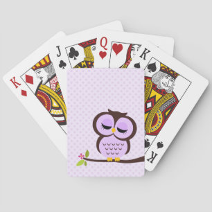 Jeu De Cartes Chouette mignonne pourpre
