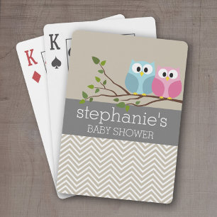 Jeu De Cartes Chouette mignonne sur Branche bébé fille ou garçon